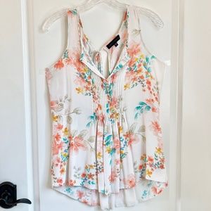 Sanctuary Floral Tank Top - White, Pink, Orange, Green